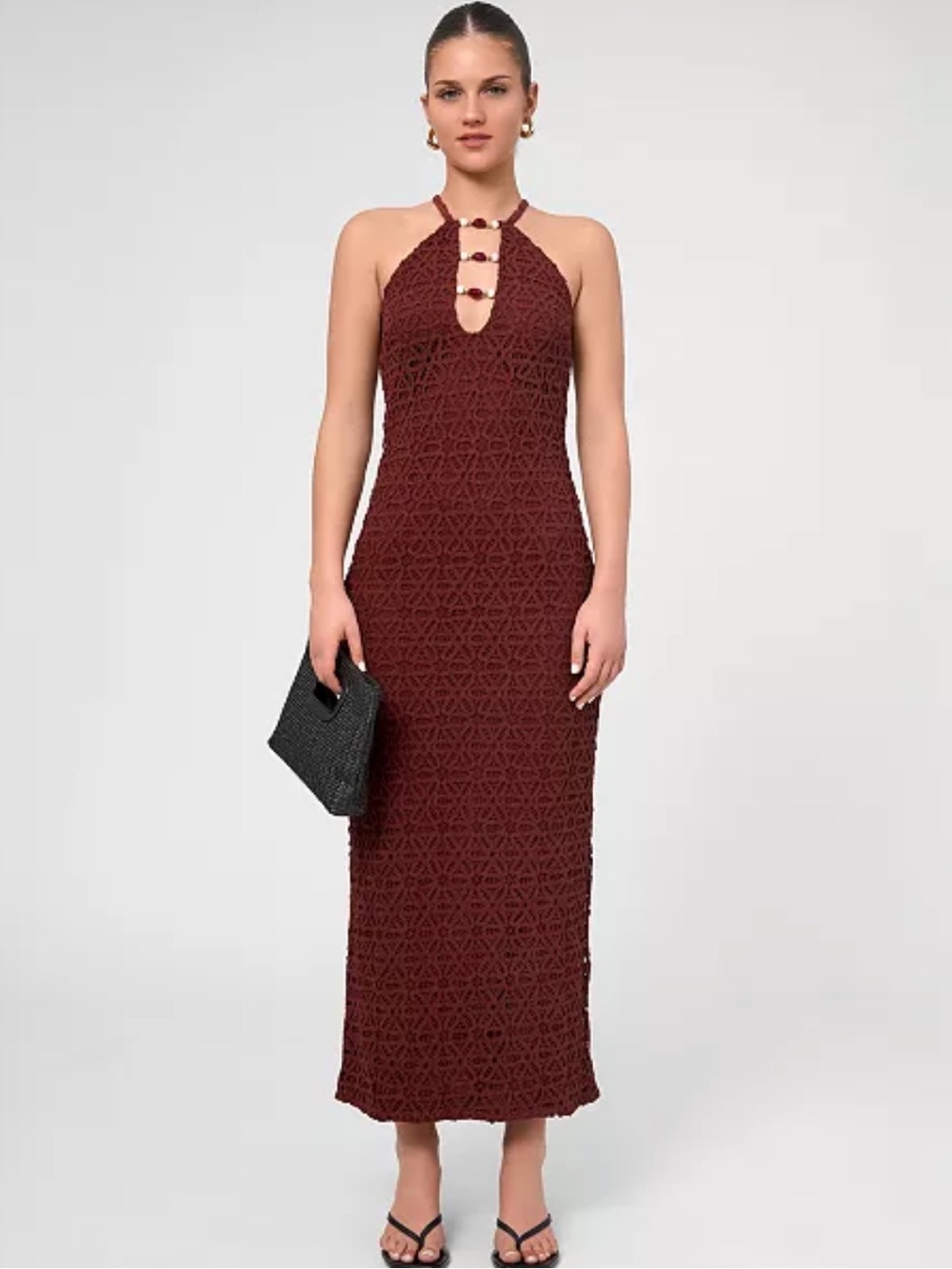 New Rachel Roy Women's Aitana Crochet Midi Dress 8